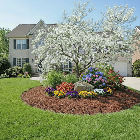 Flowering Appalachian Joy tree in front of a home