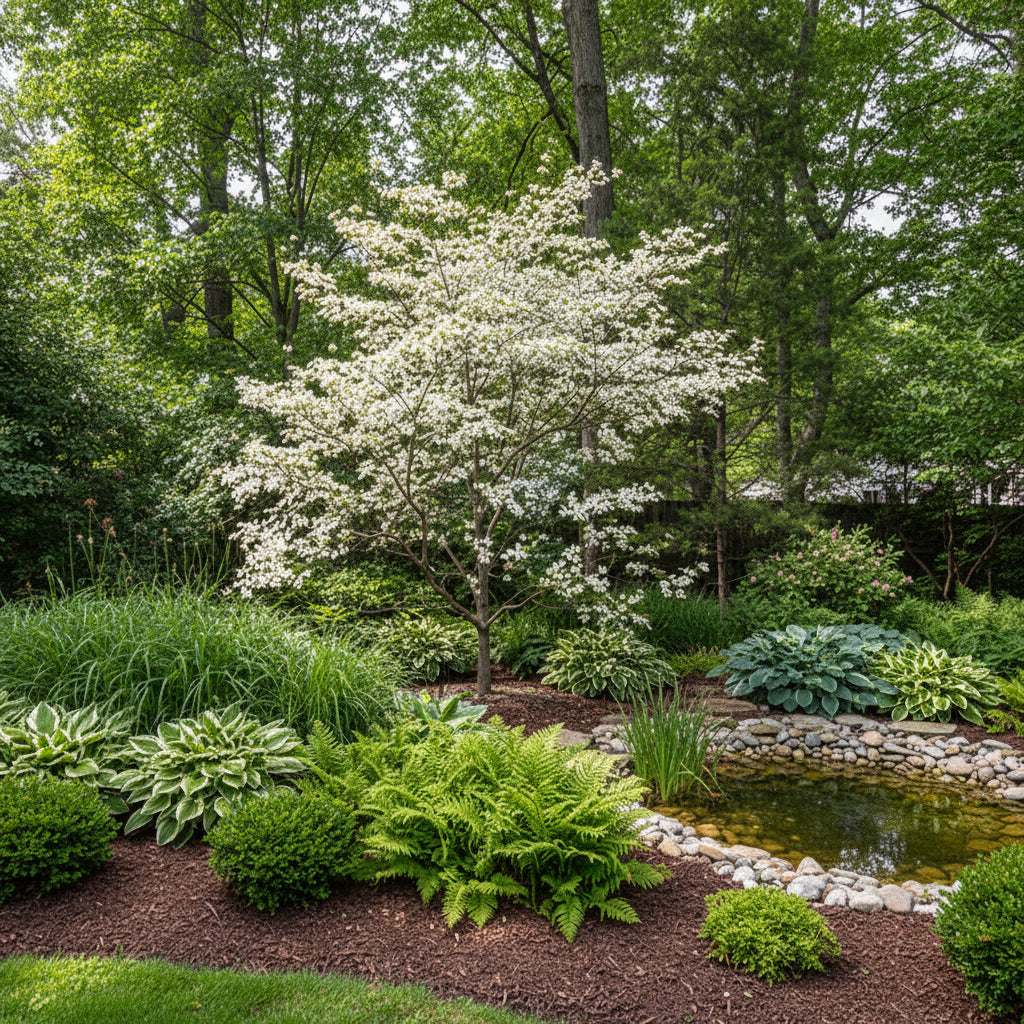 Appalachian Spring Dogwood in a backyard landscape