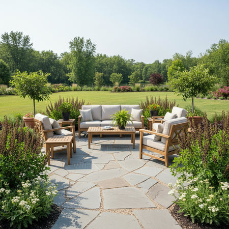 Baptisia Dark Chocolate in a backyard landscaping application.