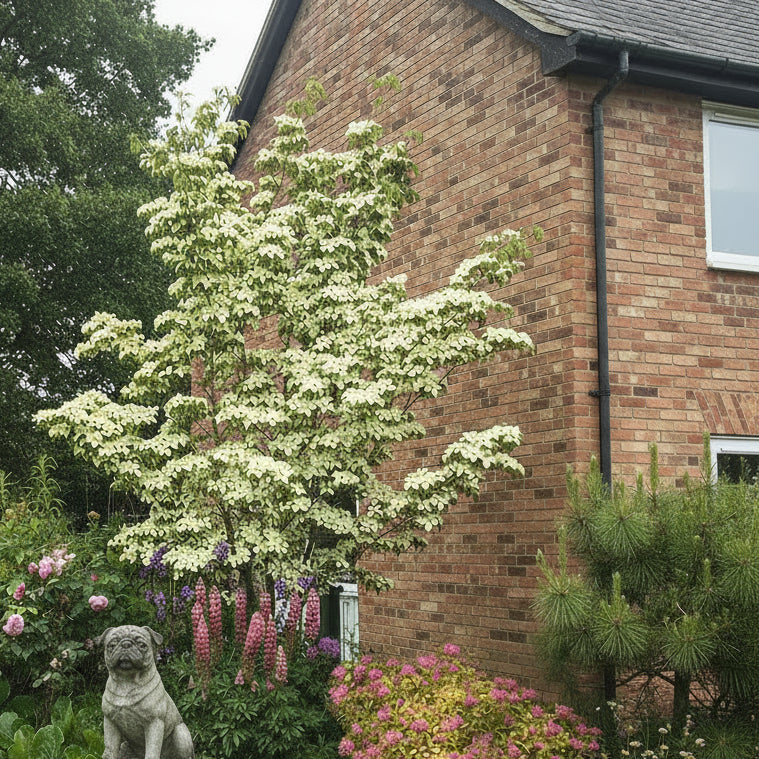 Floral Garden with a Greensleeves Dogwood.