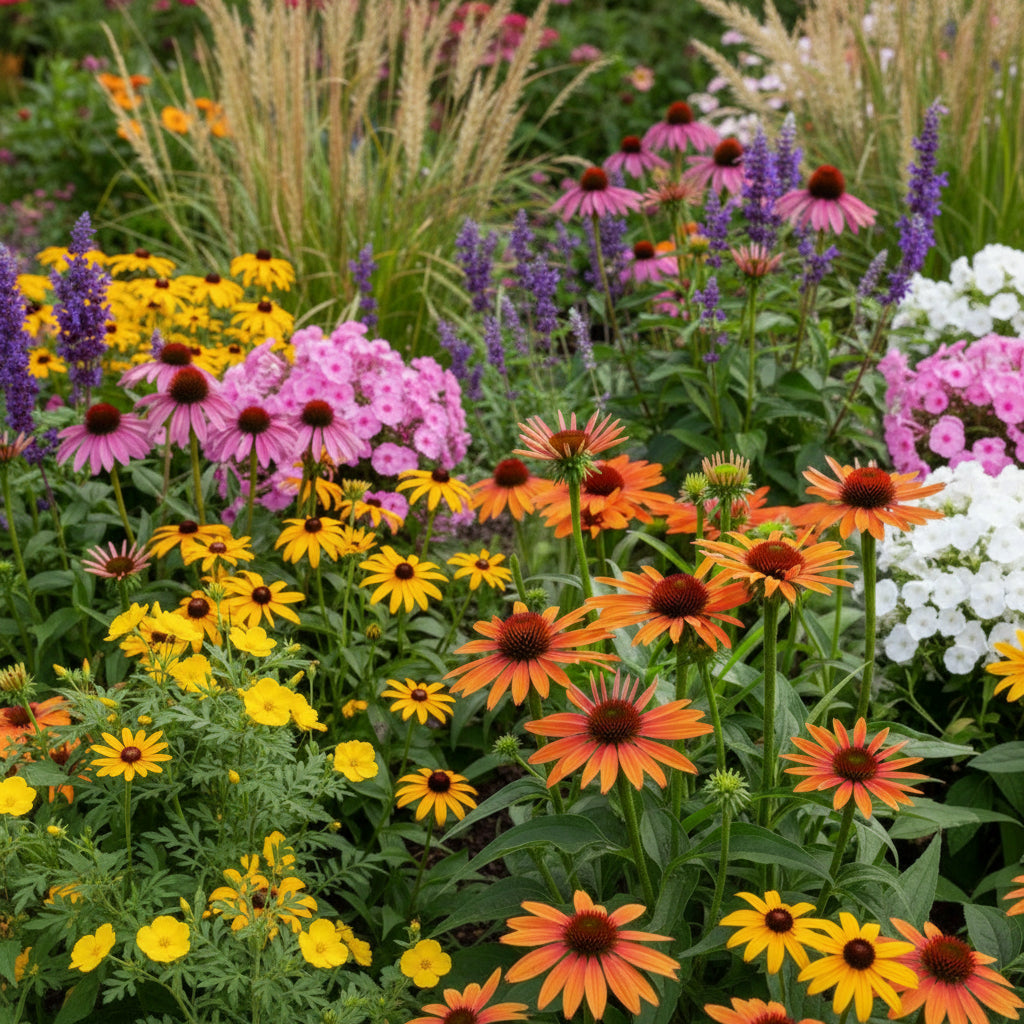 Orange Skipper coneflower in garden