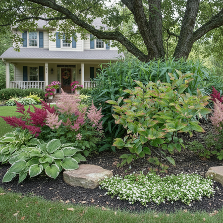 Red Pygmy Dogwood in a Garden.