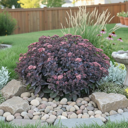 Sedum Wineberry Delight in a backyard garden