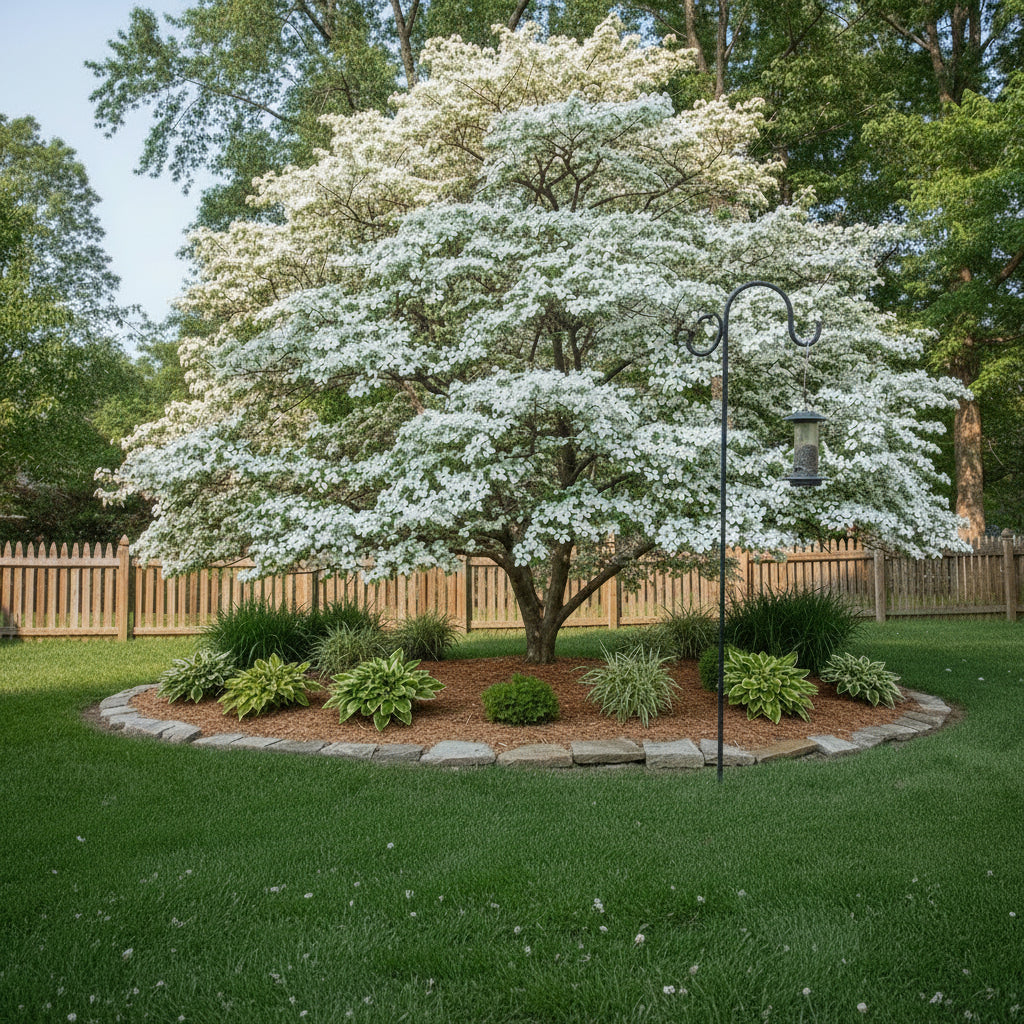 Flowering Dogwood Tree in a backyard