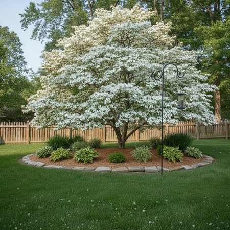 Flowering Dogwood Tree in a backyard