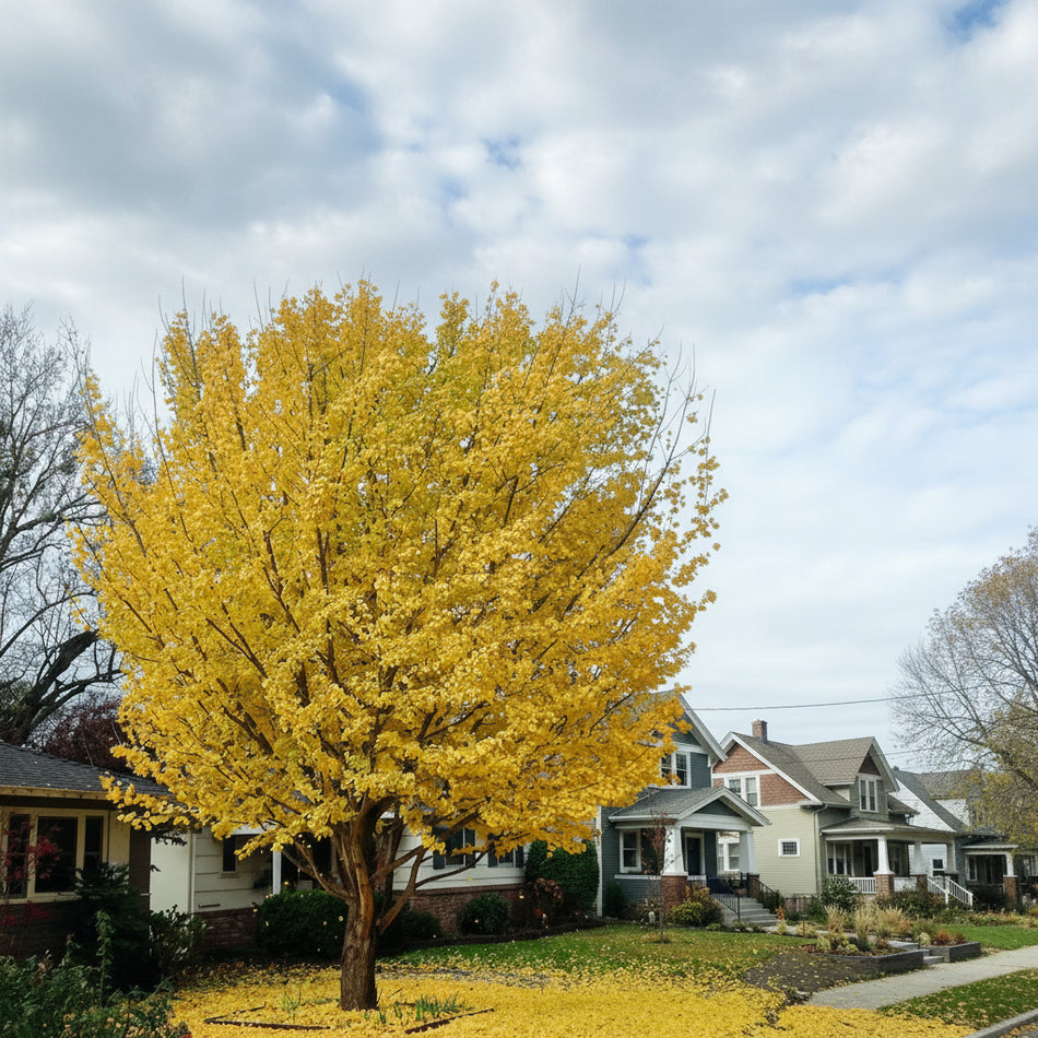Autumn Gold Ginkgo in a Neighborhood